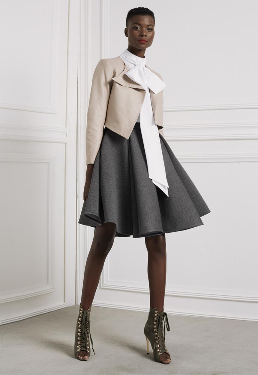 DAVID by David Tlale - Babydoll Skirt Grey Melange