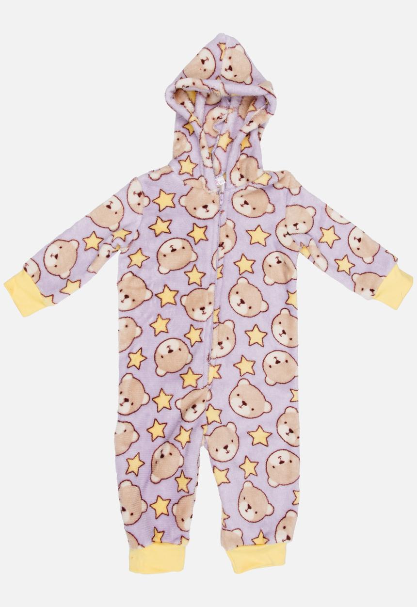 Twin Clothing - Bear Printed Onesie Multi-colour