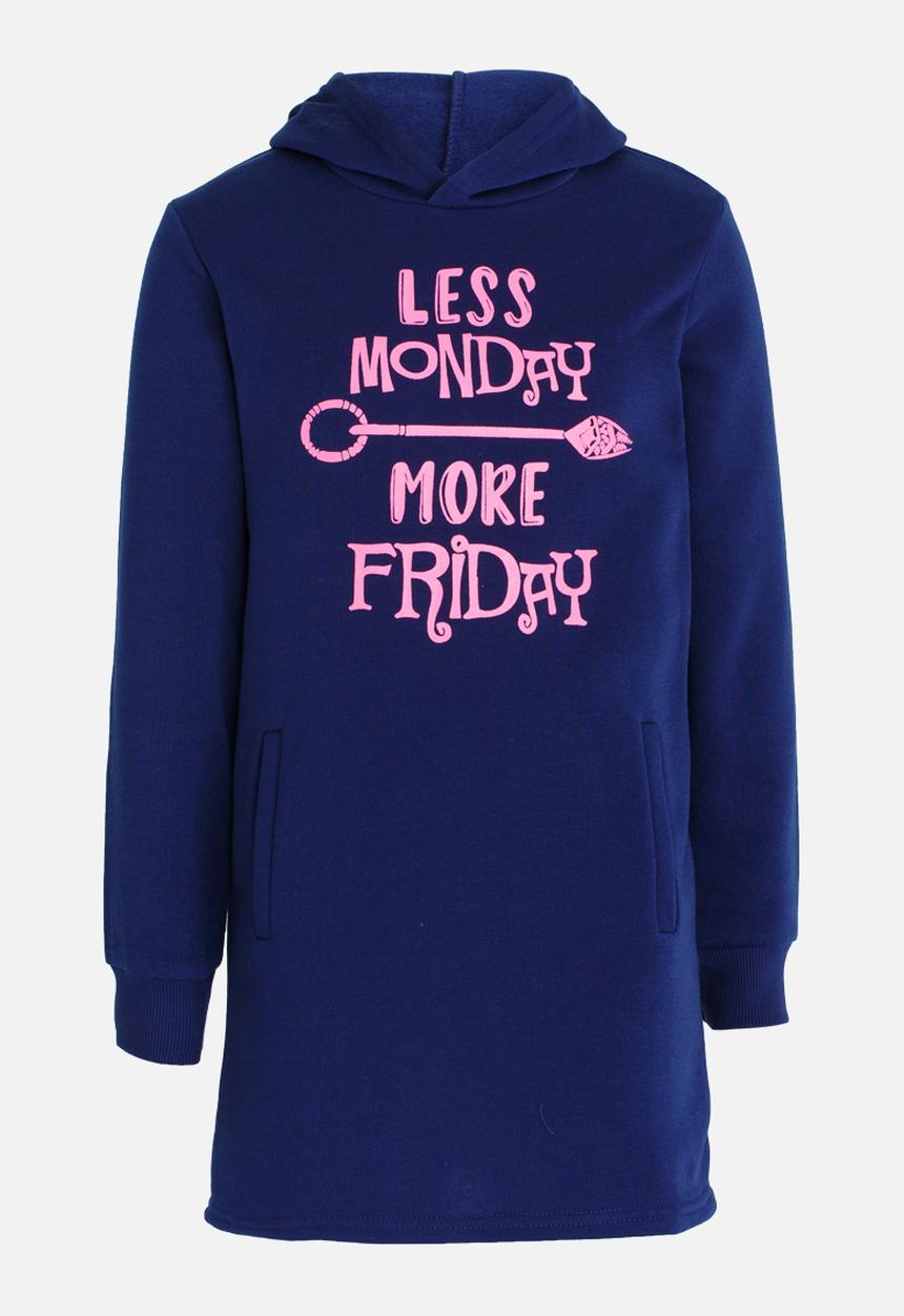Twin Clothing - Longer Lengh Fleece Hoody Navy