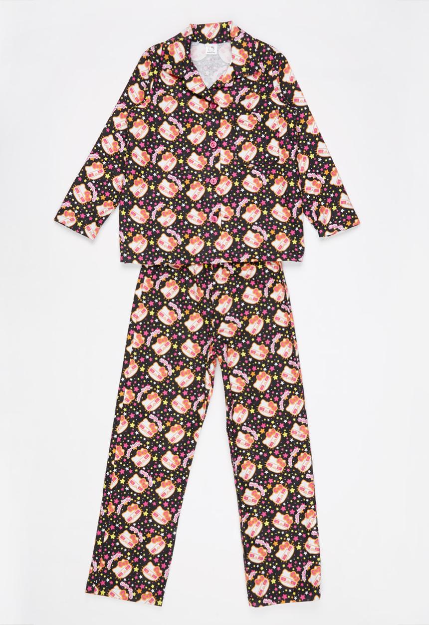 Twin Clothing - Girls Flannel PJ Set Multi-colour