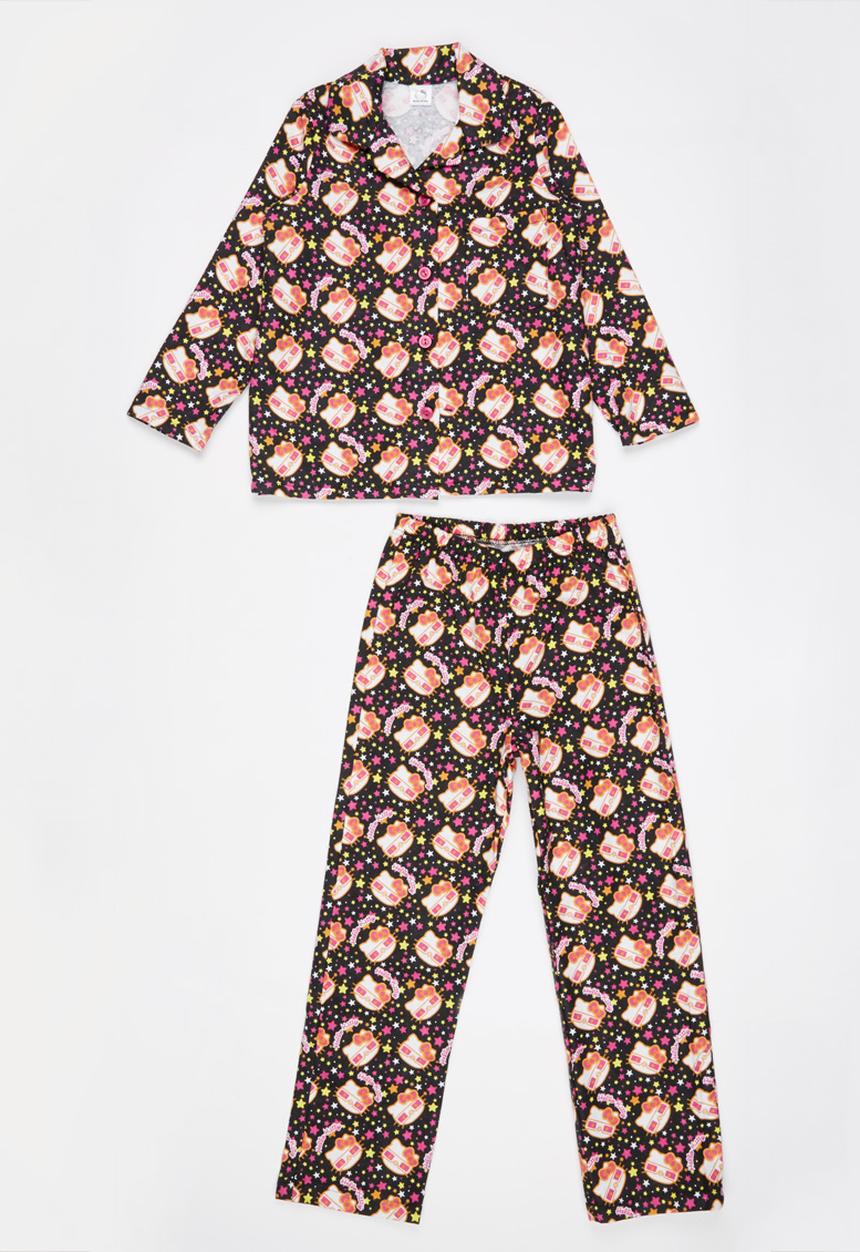 Twin Clothing - Girls Flannel PJ Set Multi-colour