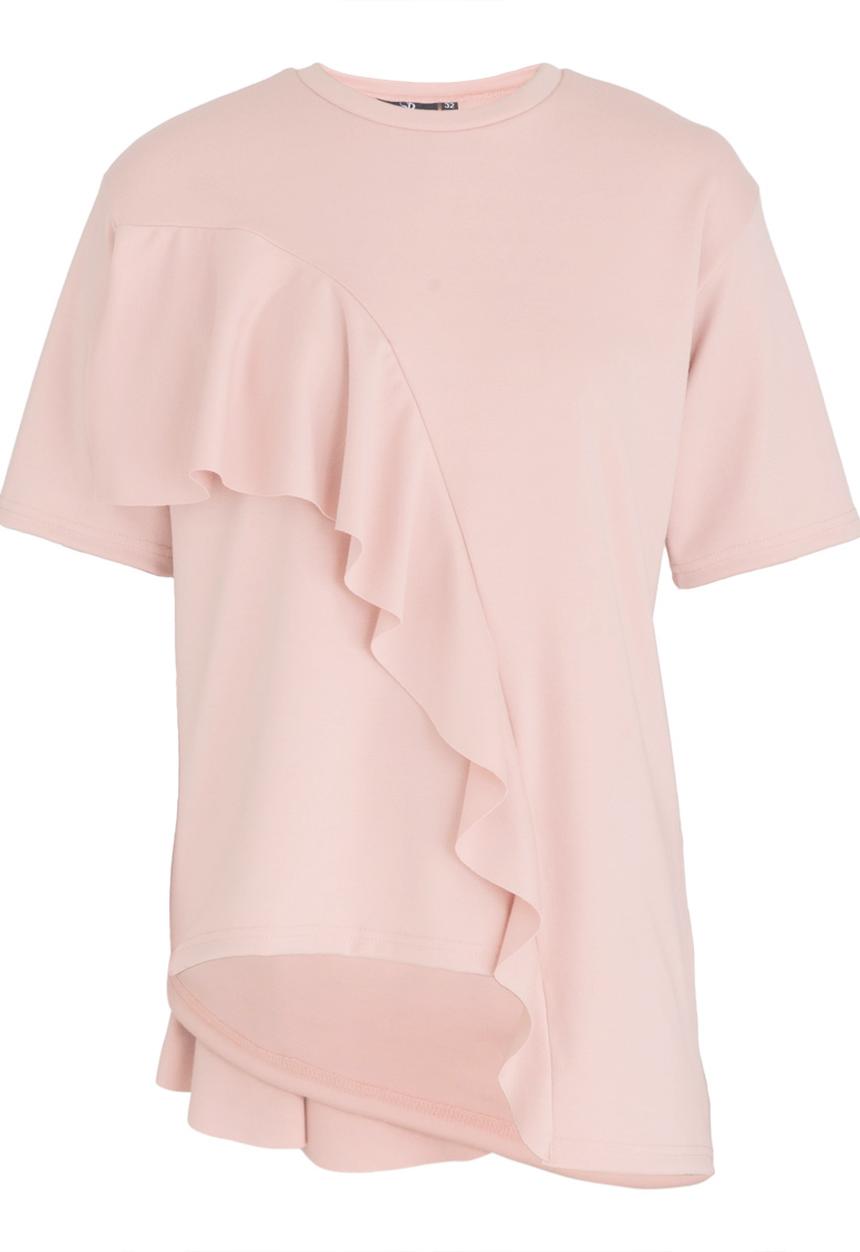 STYLE REPUBLIC - Oversized Frill T-shirt Pale Pink