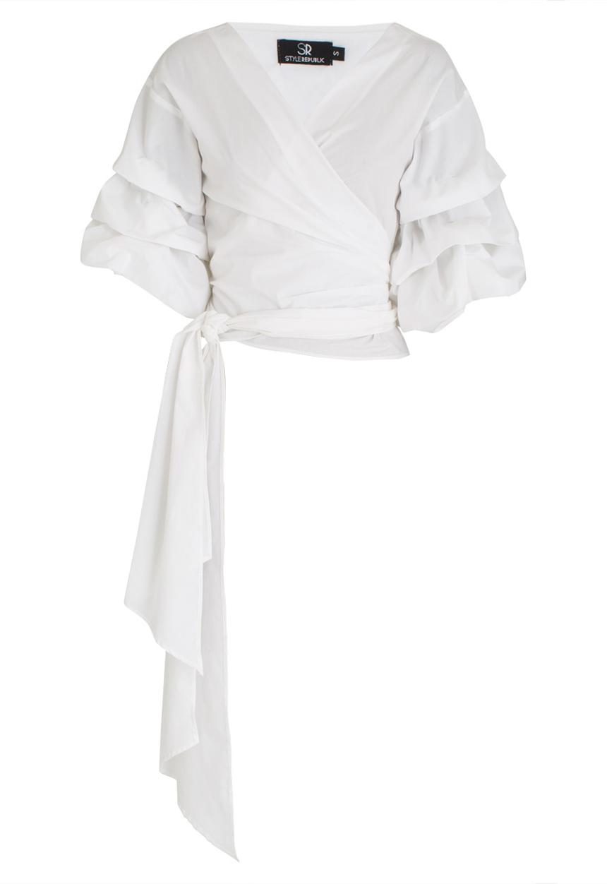 STYLE REPUBLIC - Ruched Sleeve Blouse White