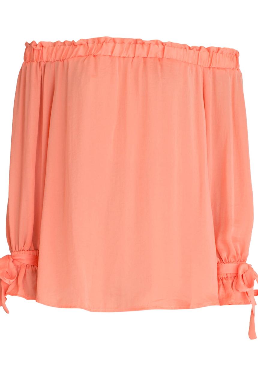 Revenge - Off-shoulder Blouse Coral