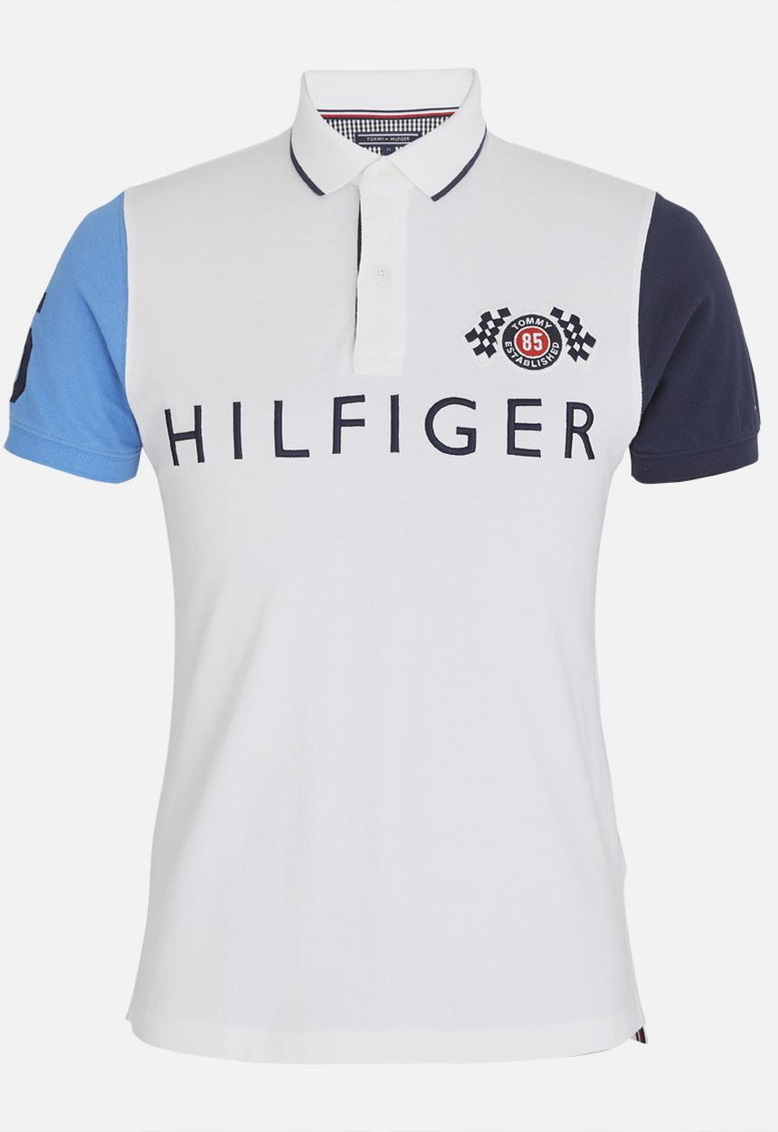 Tommy Hilfiger - Colour Block Badge Slim Polo White