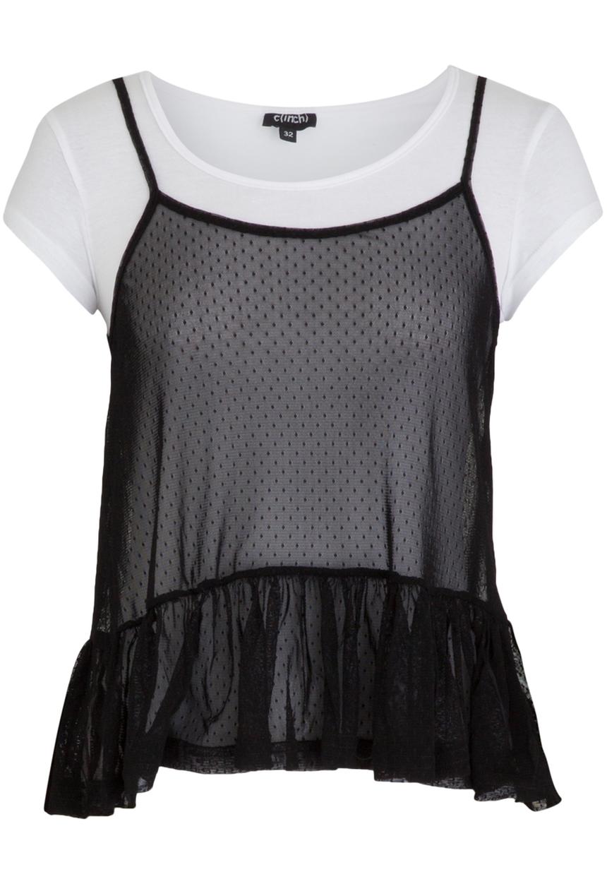 c(inch) - Two-piece T-shirt Top Black