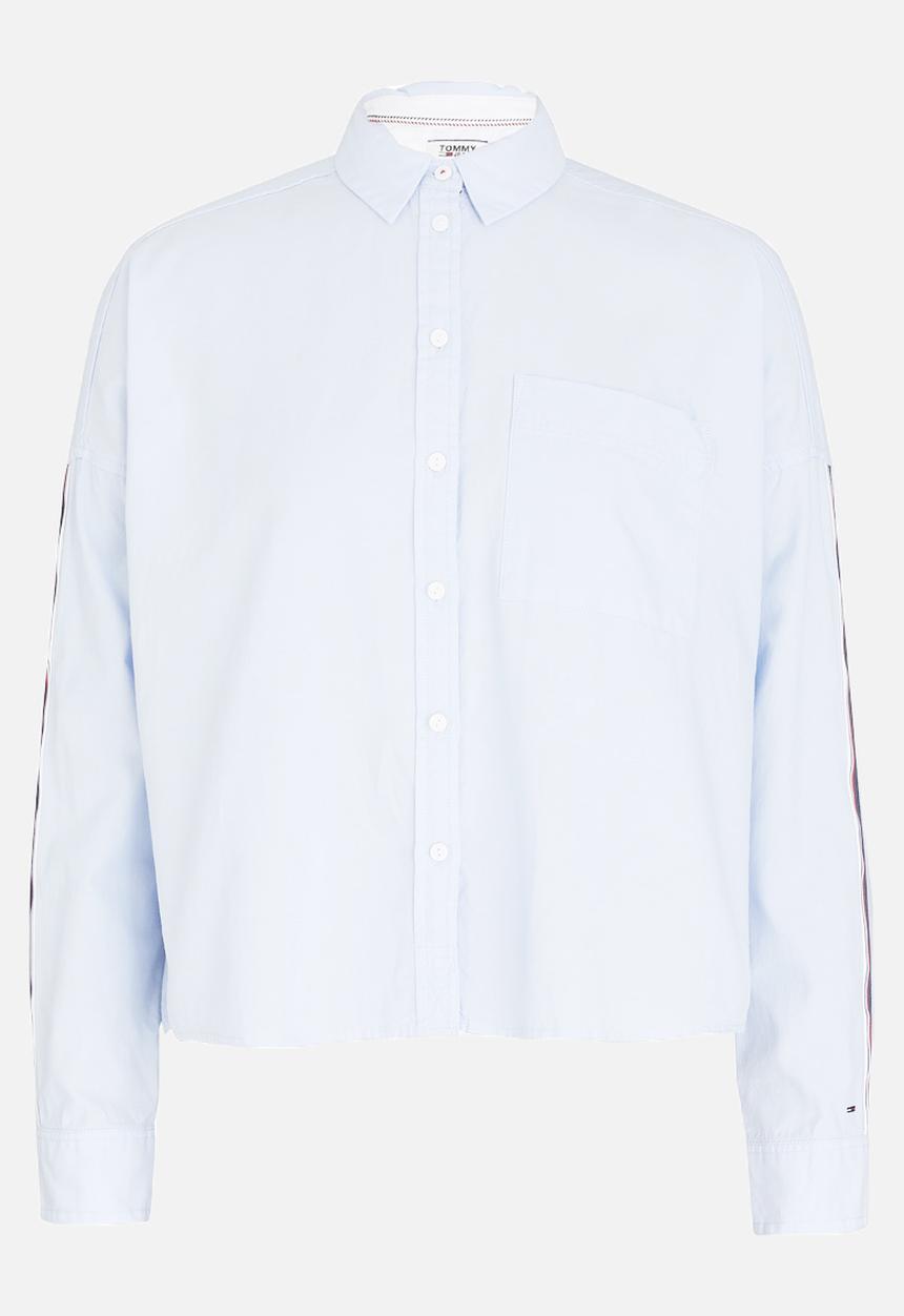 Tommy Hilfiger - Oversized Tape Detail Shirt Pale Blue