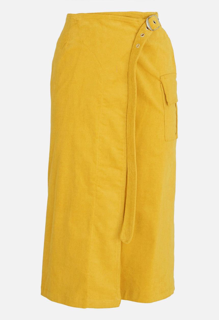 Thebe Magugu - Corduroy Wrap Skirt Yellow