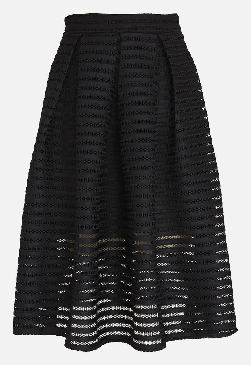 STYLE REPUBLIC - Structured Fit and Flare Skirt Black
