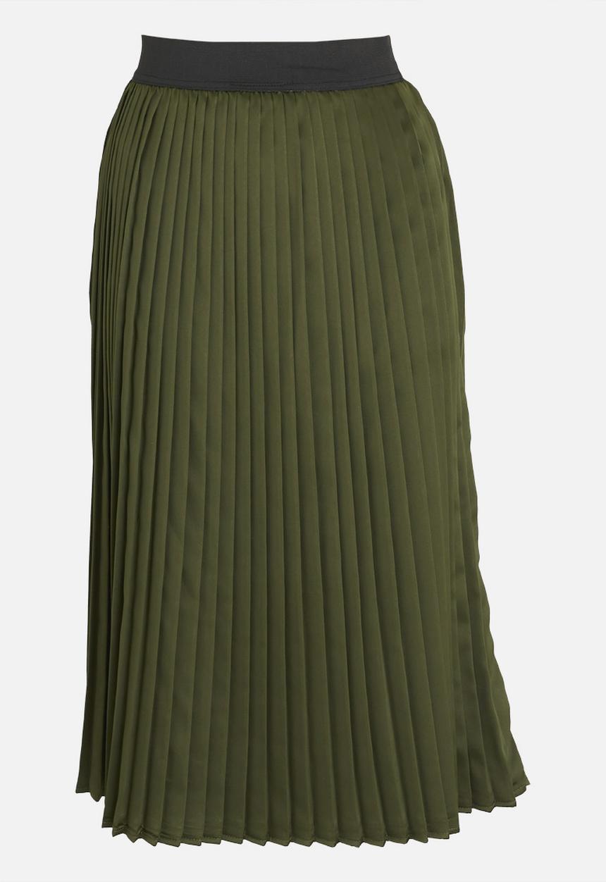STYLE REPUBLIC - Pleated Midi Skirt Green