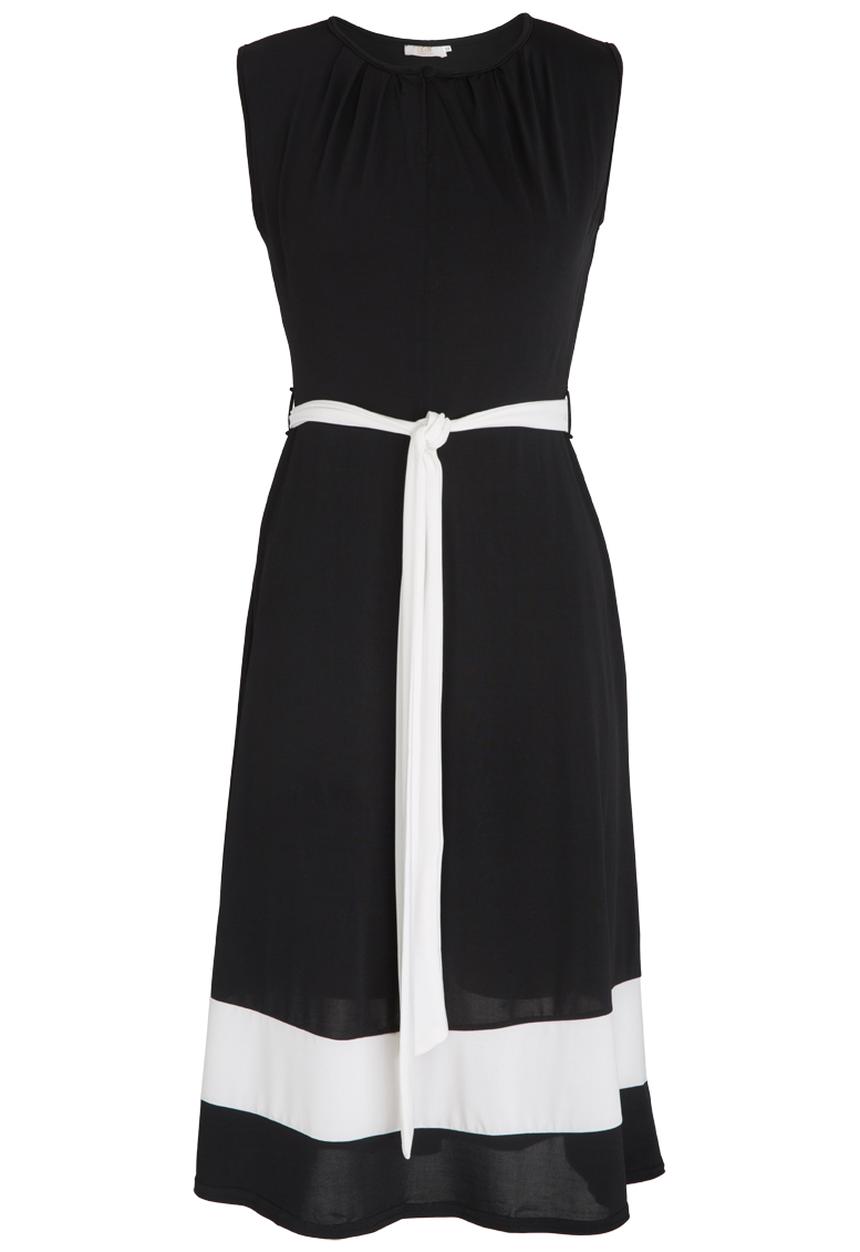 edit - Colourblock Flared Dress Black and White