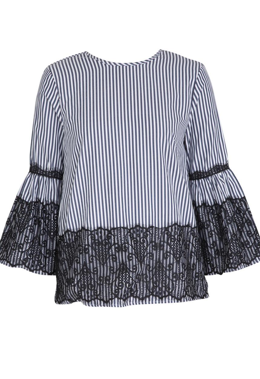 STYLE REPUBLIC - Lace Detail Blouse Navy