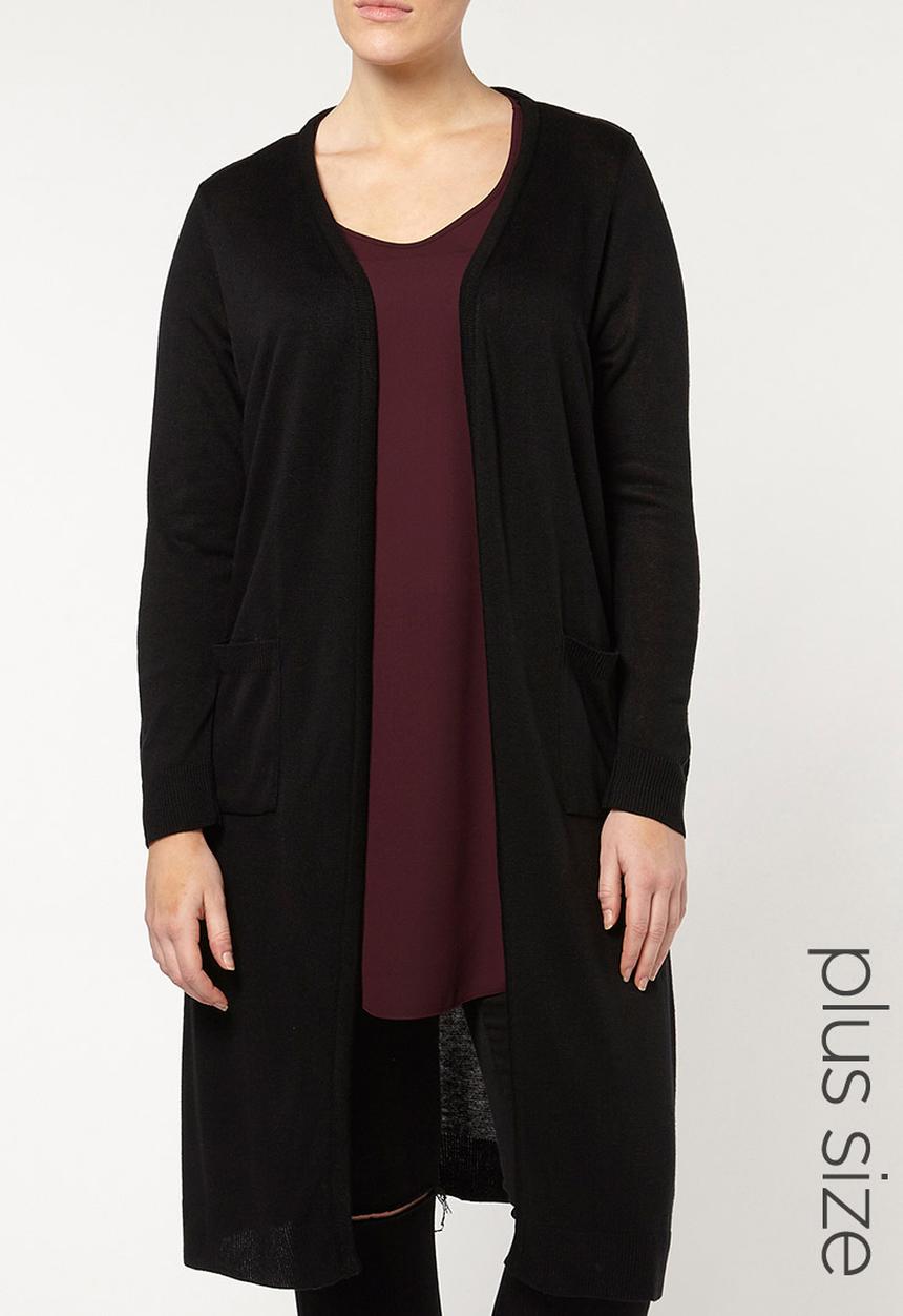 EVANS - Longline Cardigan Black