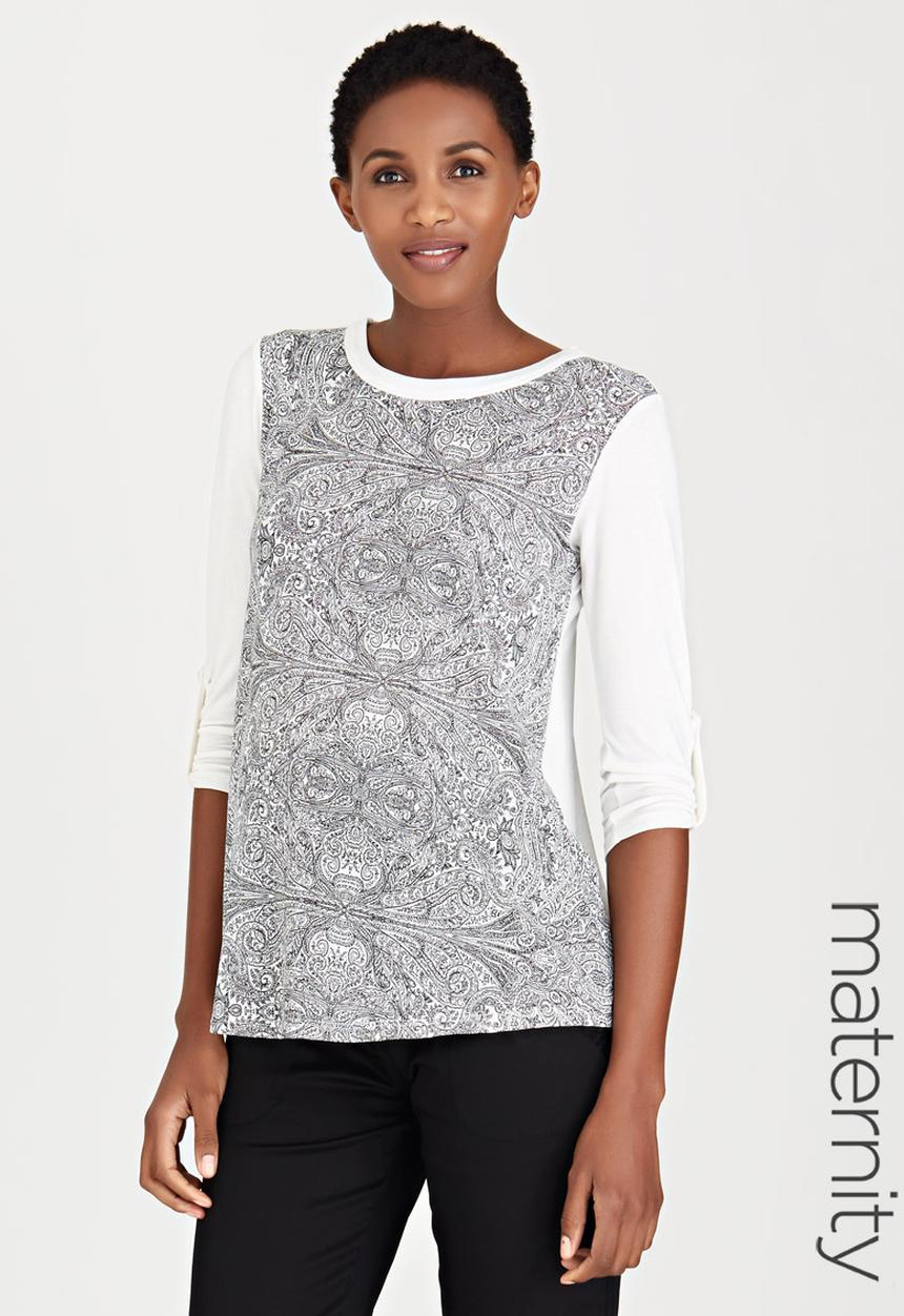 Cherry Melon - Contrast Paisley Top Black and White