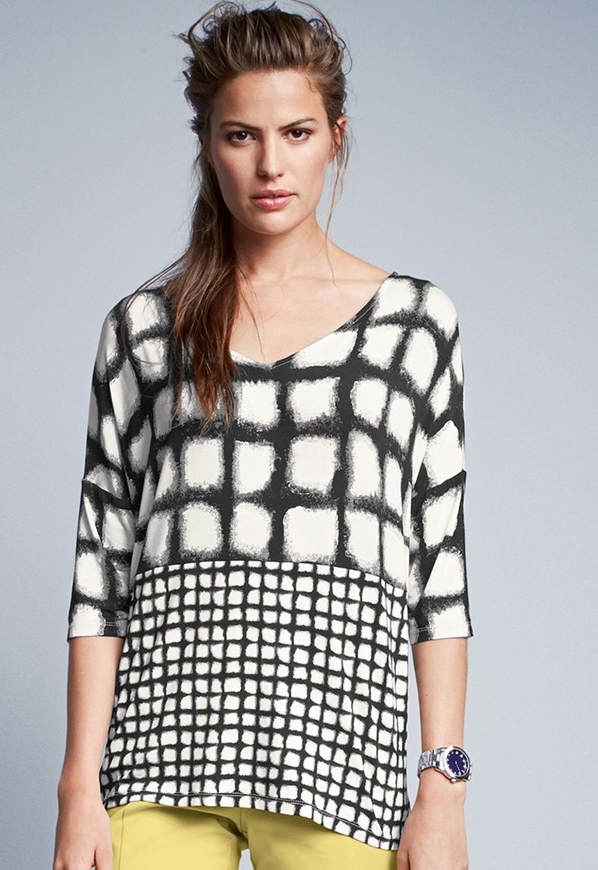 Next - T-shirt with Cut-out Detail Black/White Black and White