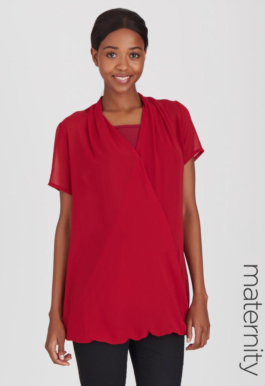 Cherry Melon - Wrap Shirt Dark Red