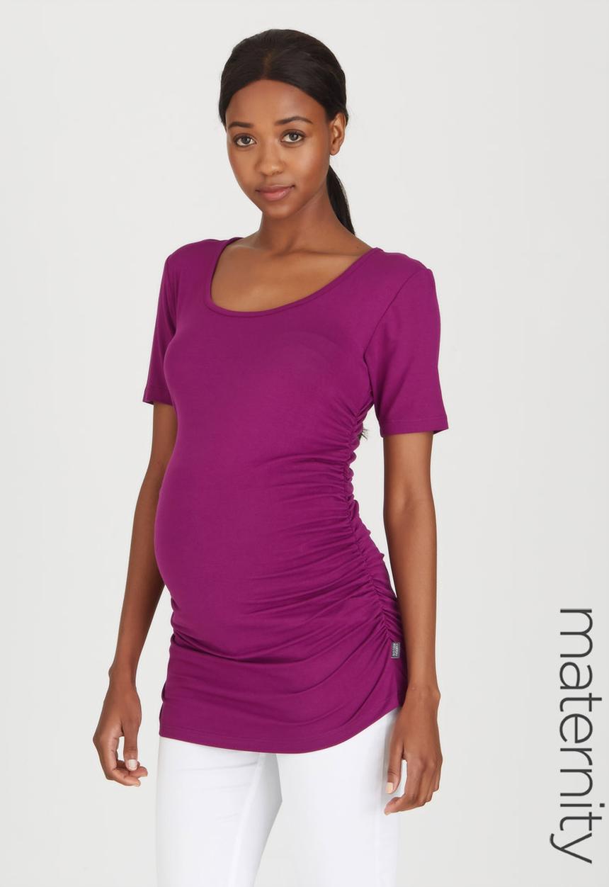Cherry Melon - Side Gauge Short Sleeve Top Mid Purple