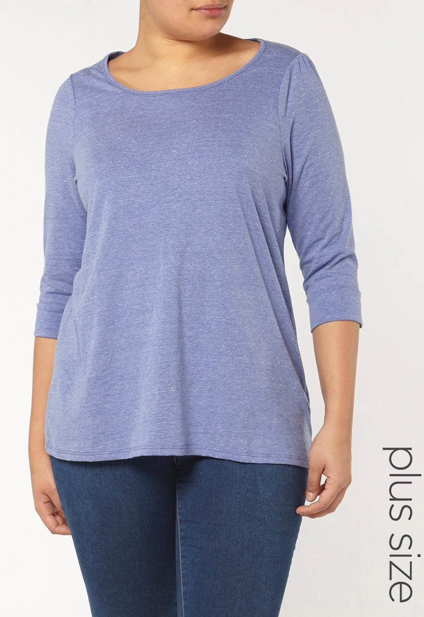 EVANS - 3/4 Sleeve T-shirt Blue