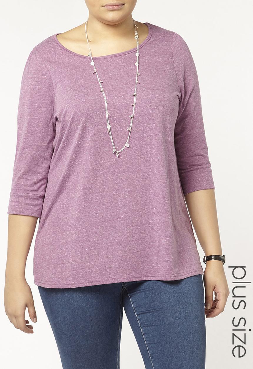 EVANS - 3/4 Sleeve T-shirt Pale Purple