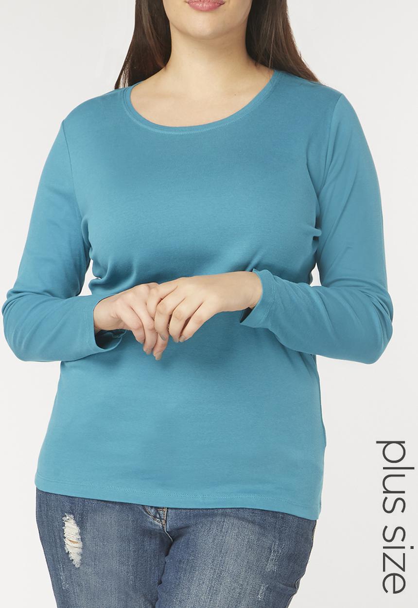 EVANS - Basic Long Sleeve Tee Aqua