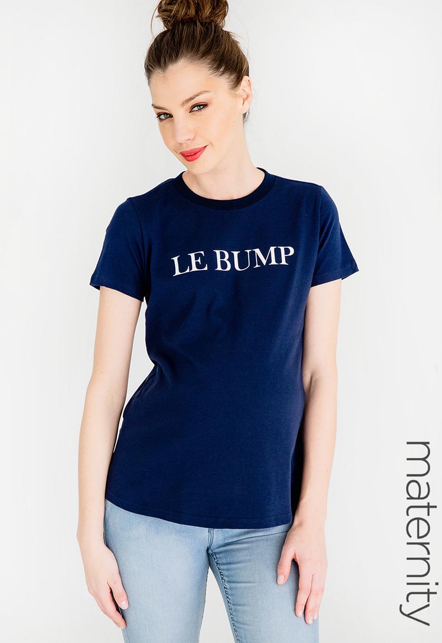edit Maternity - Le Bump Slogan T-shirt Navy
