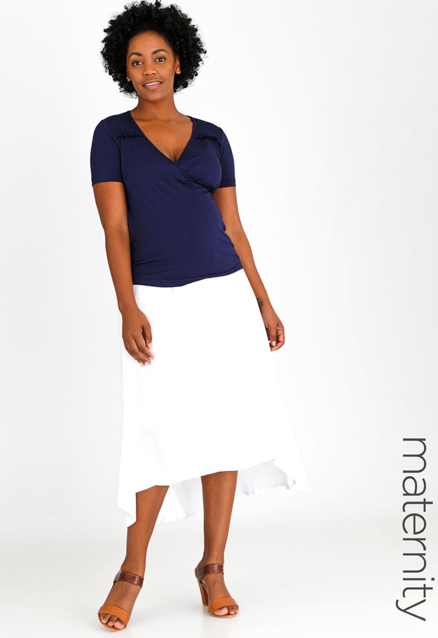 edit Maternity - Hi-low skirt - white