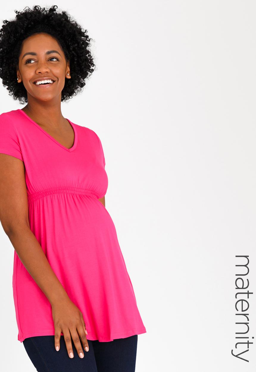 Cherry Melon - Smock Detail Top Cerise Pink