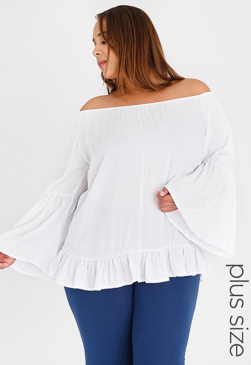 edit Plus - Off the Shoulder Blouse White