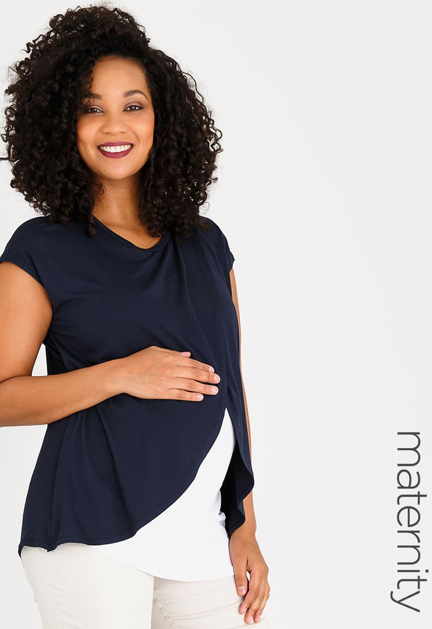 Cherry Melon - Basic Overlay Feeding Top Navy