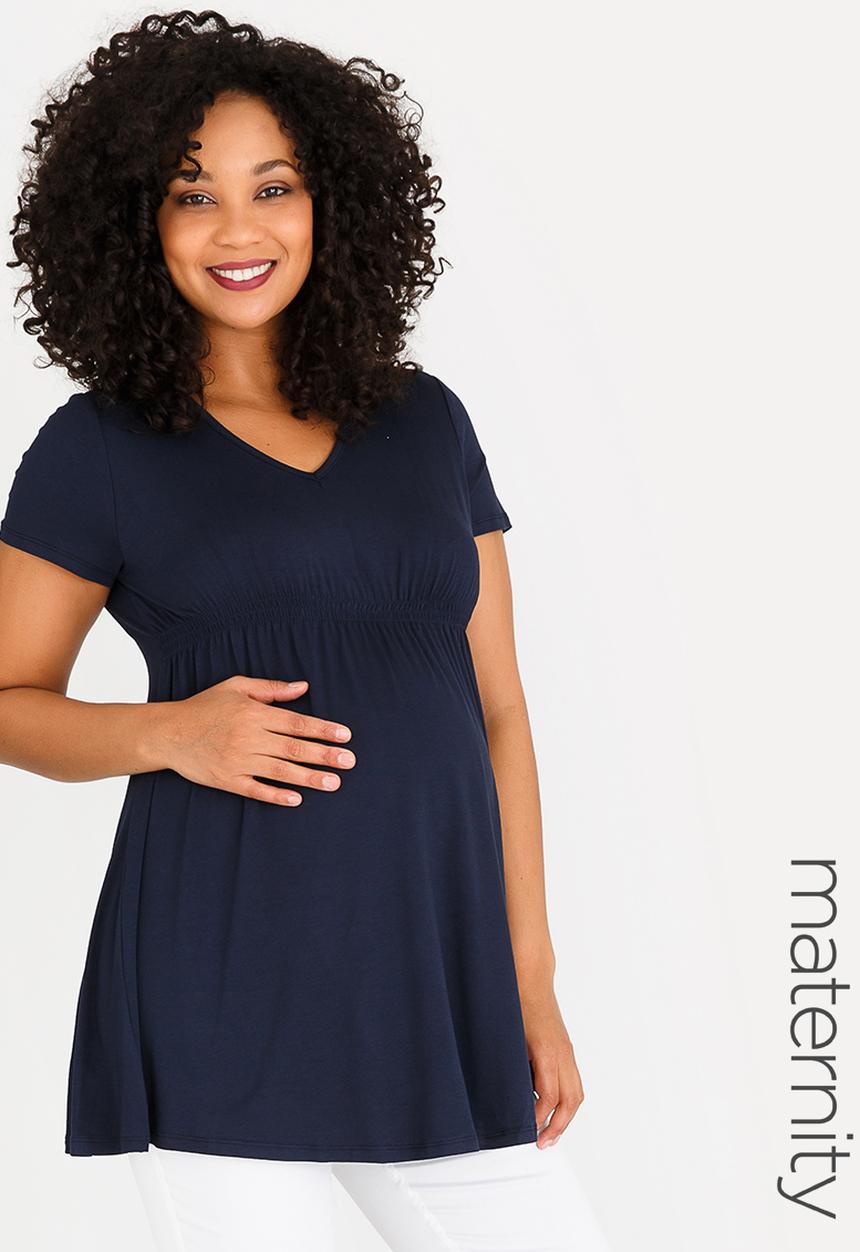 Cherry Melon - Basic Underbust Smock Top Navy