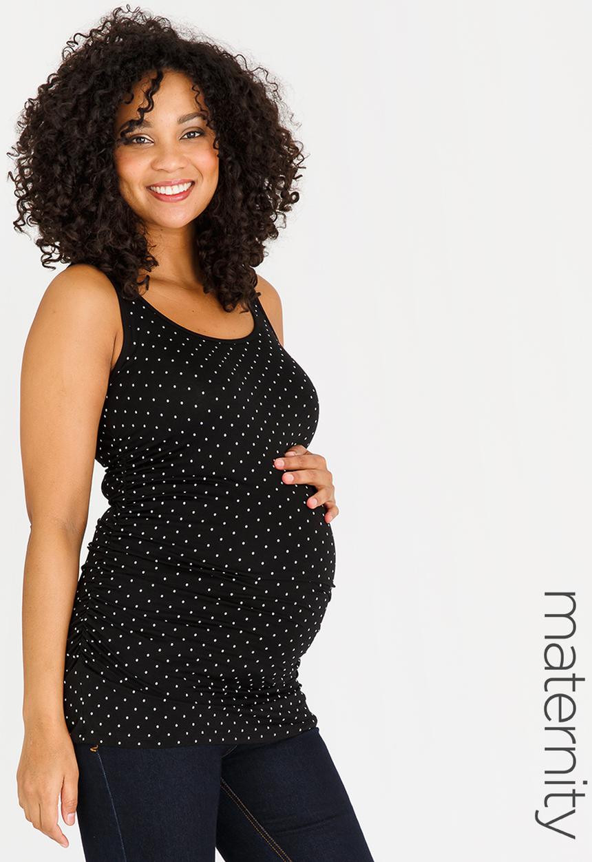 Cherry Melon - Polkadot Tank Top Black and White