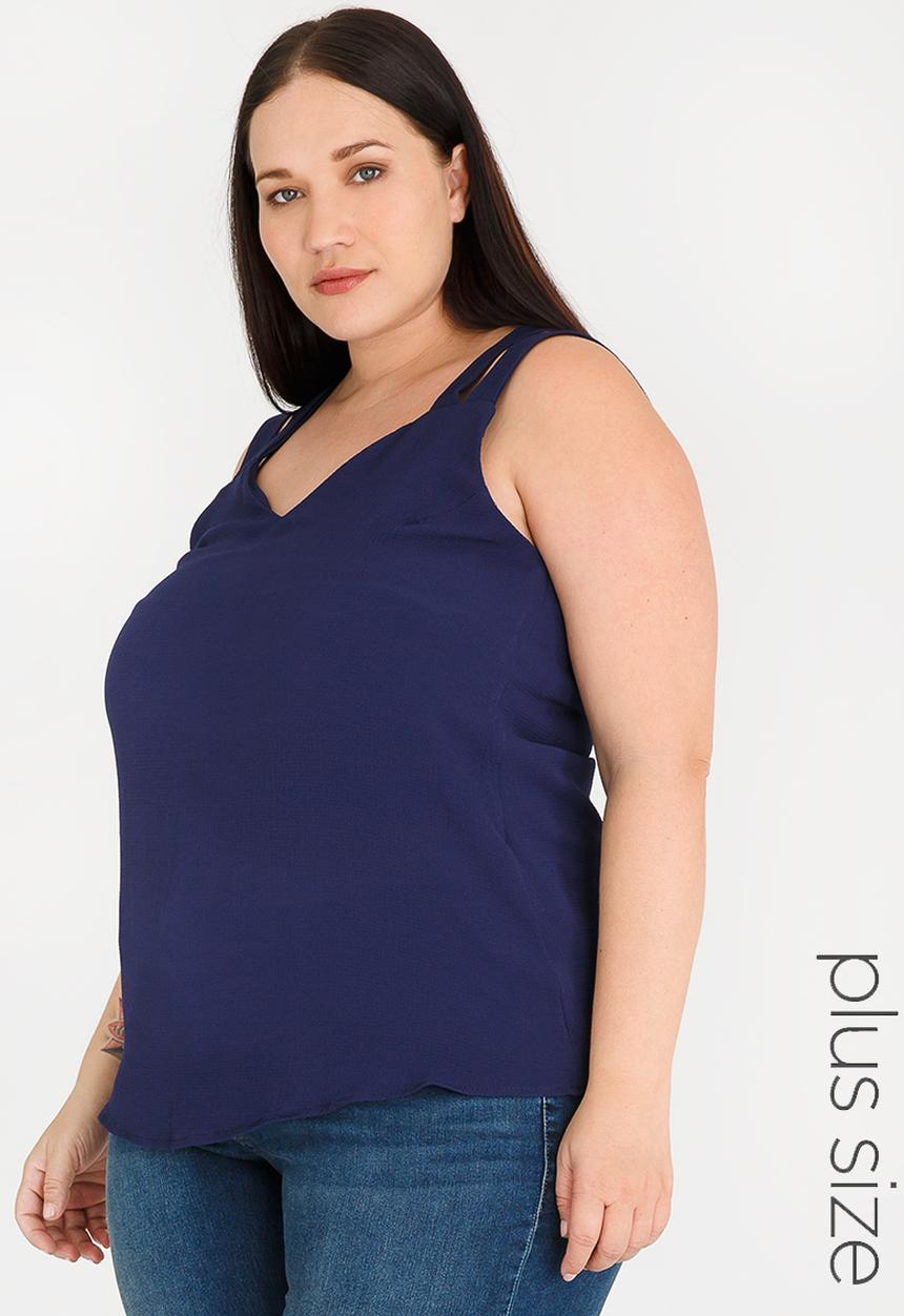 edit Plus - Strappy Back Cami Navy