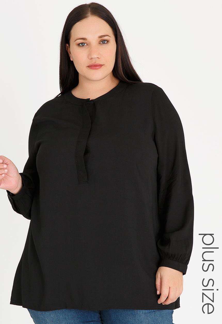 edit Plus - Henley Tunic Black