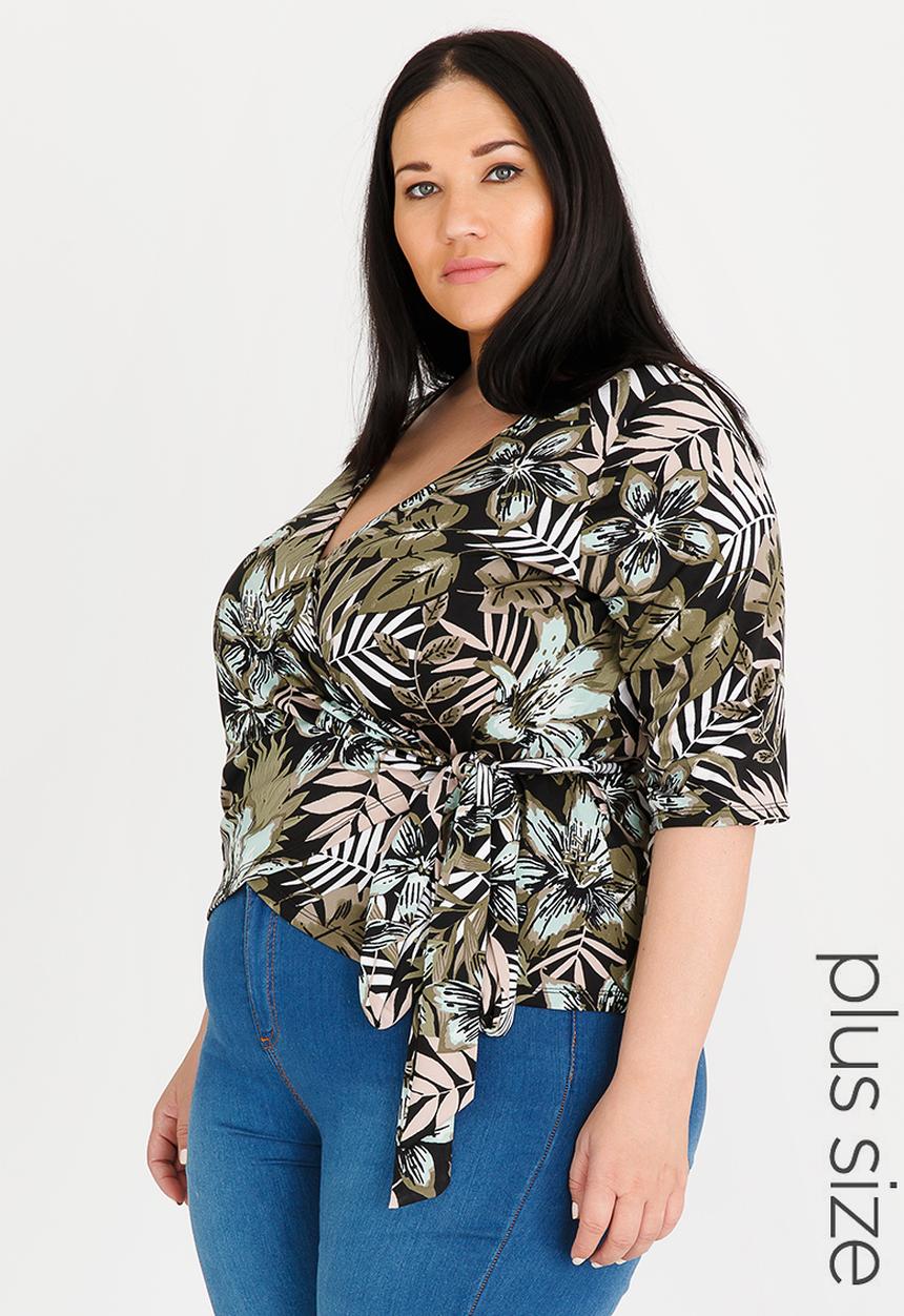STYLE REPUBLIC PLUS - Volume Tie Wrap Top Multi-colour