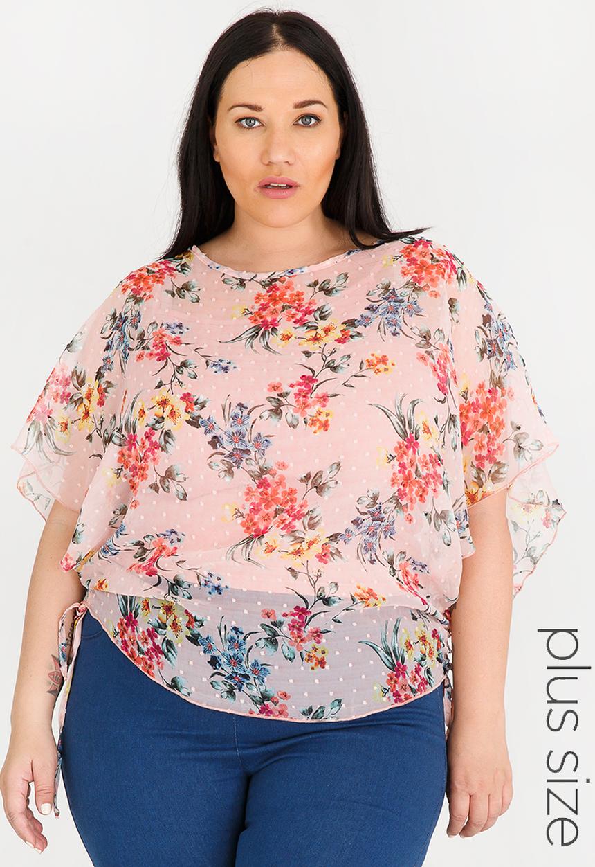 edit Plus - Tie detail blouse - pink
