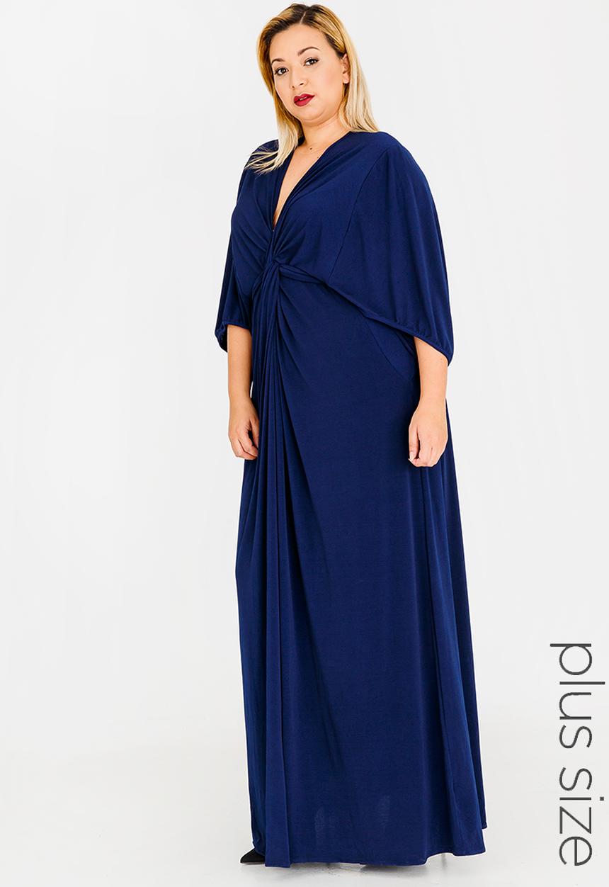 RUFF TUNG - Liberty Twist Maxi Dress Navy
