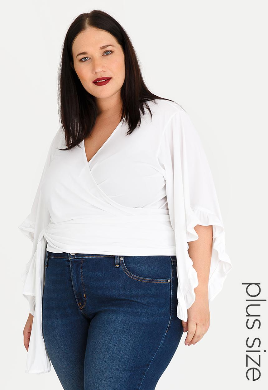 STYLE REPUBLIC PLUS - Wrap Top Off White