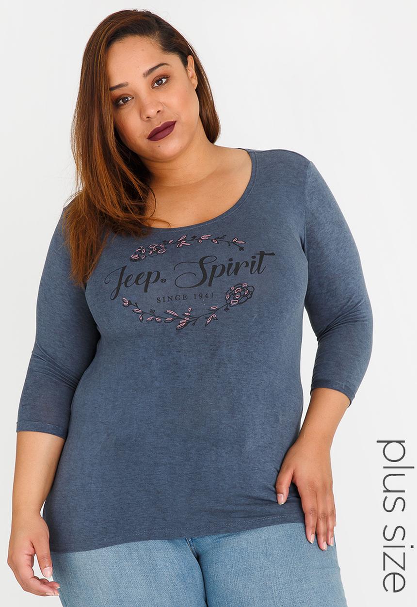 JEEP - Spirit 3/4 Sleeve Top Dark Grey
