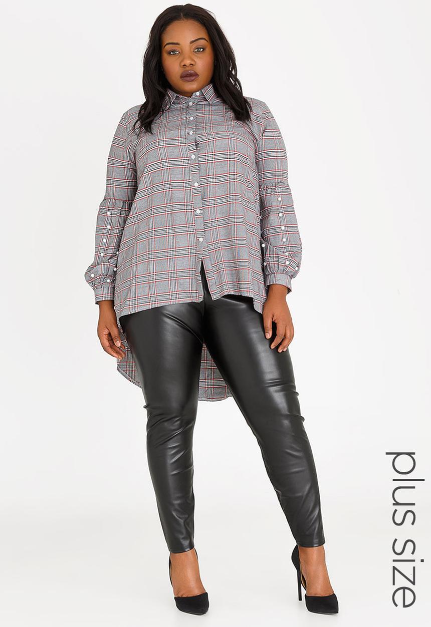 STYLE REPUBLIC PLUS - Wet-look legging - black 