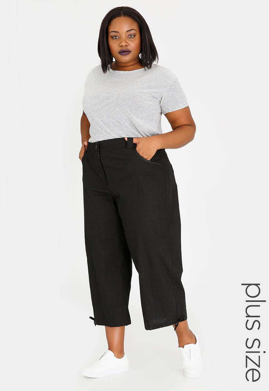 edit Plus - Linen Blend Pants Black