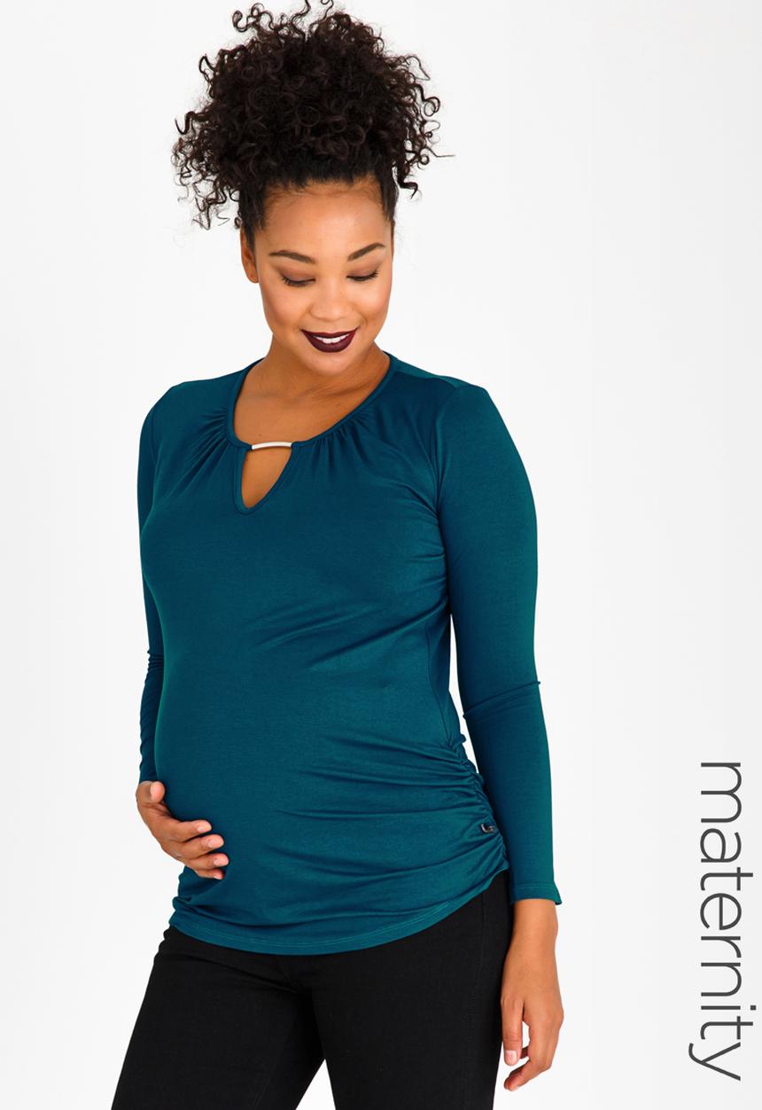 Cherry Melon - Keyhole Top with Metal Trim Turquoise