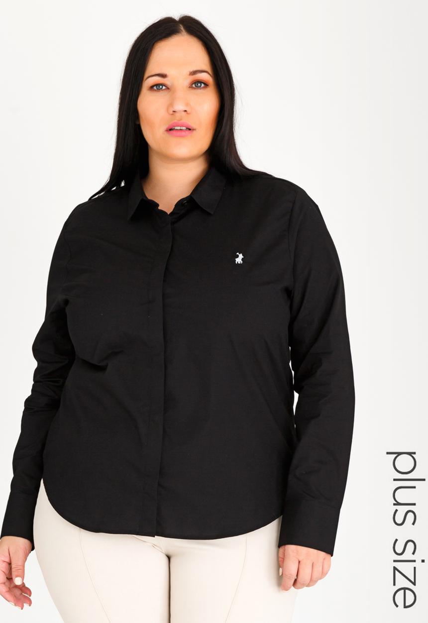 POLO - Amber Concealed Front Shirt Black