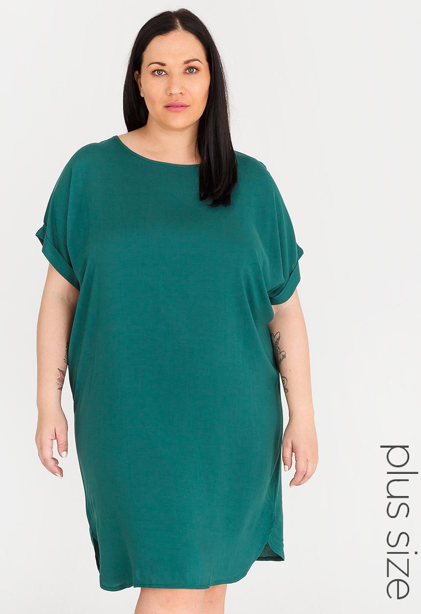 edit Plus - Basic Shift Dress Green
