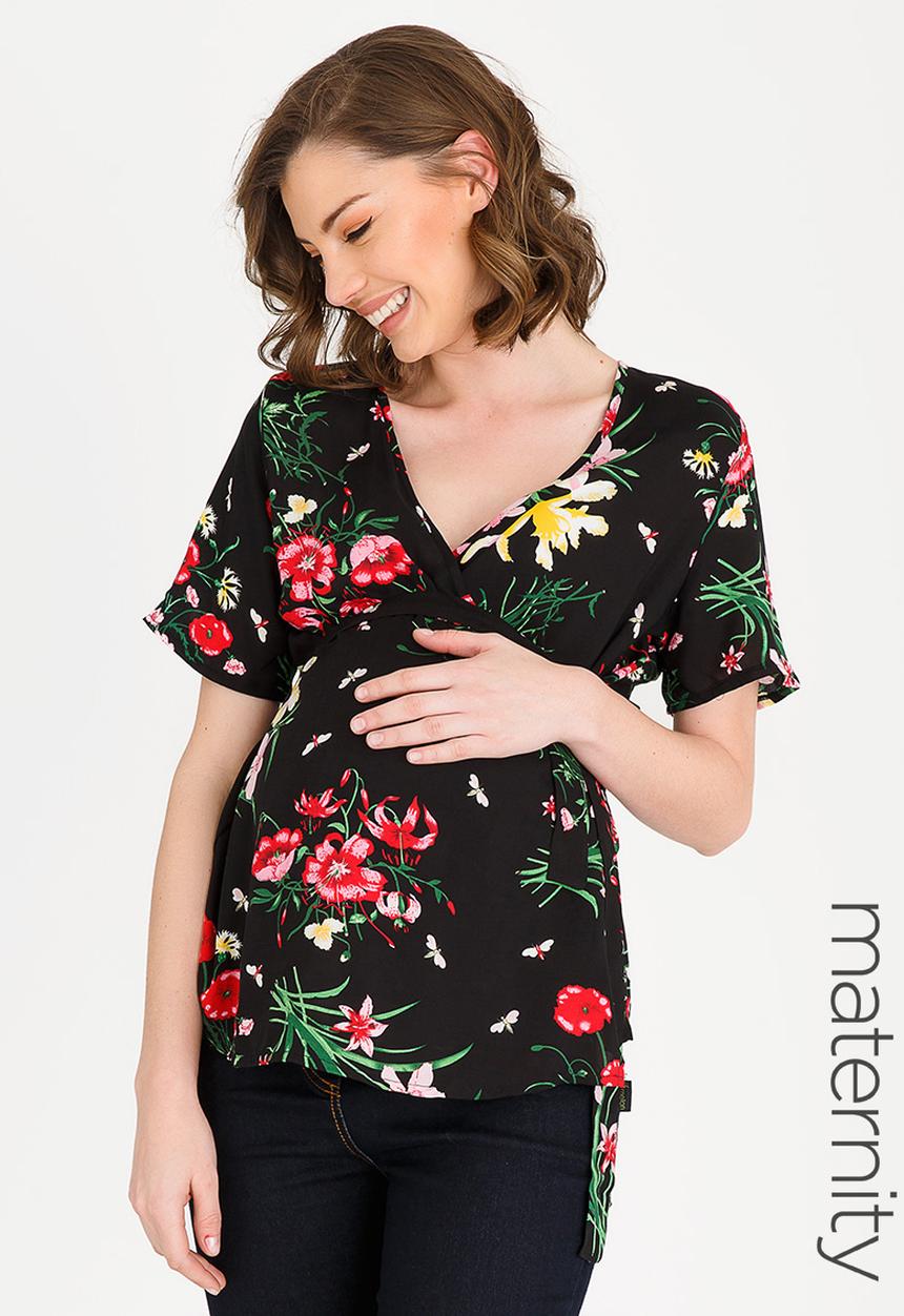 edit Maternity - Wrap blouse - black