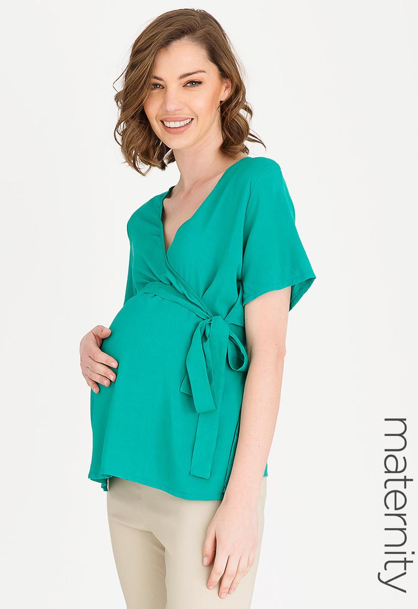 edit Maternity - Wrap blouse - teal