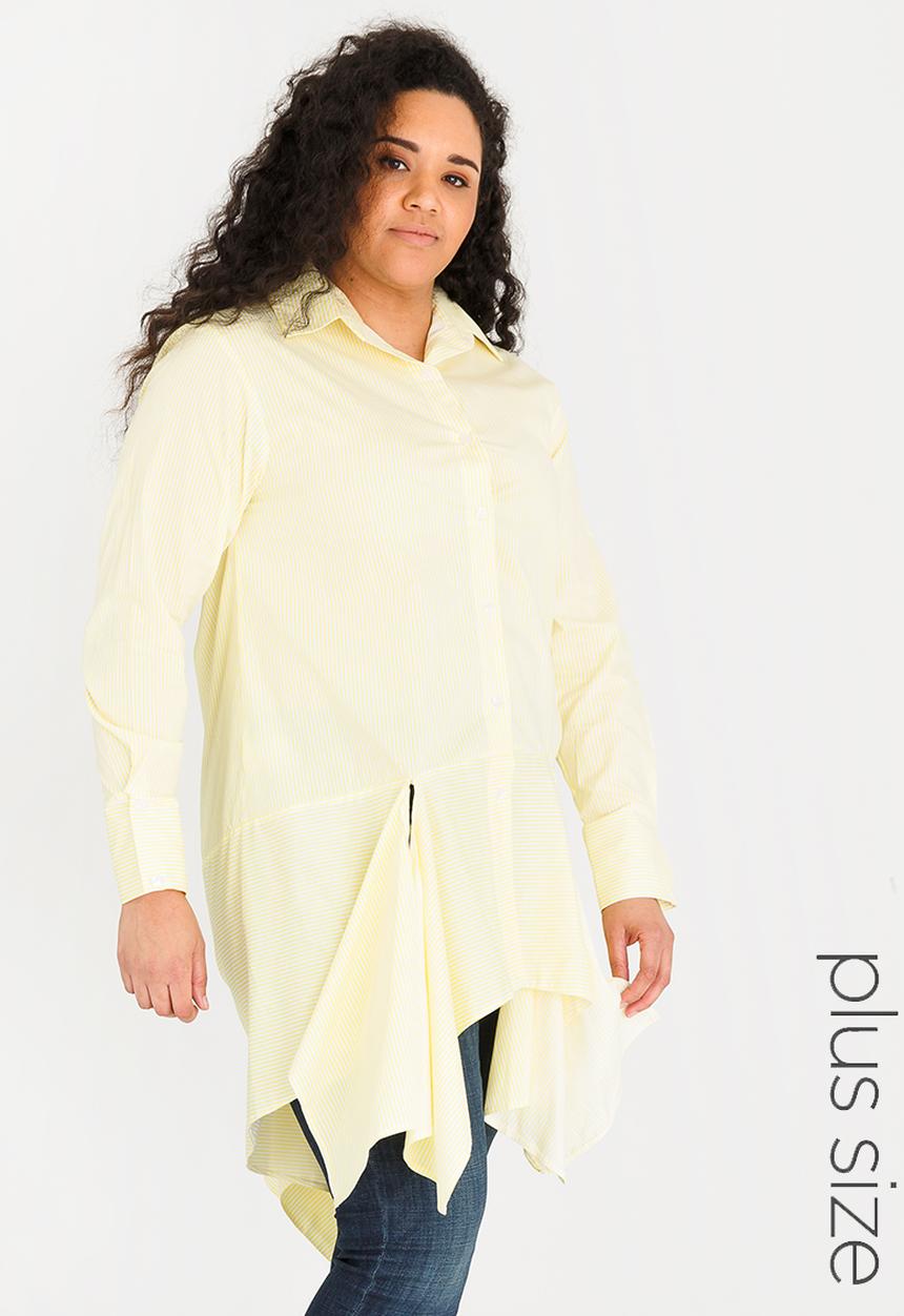 Leigh Schubert - Marylbone shirt with hanky edges - pale yellow