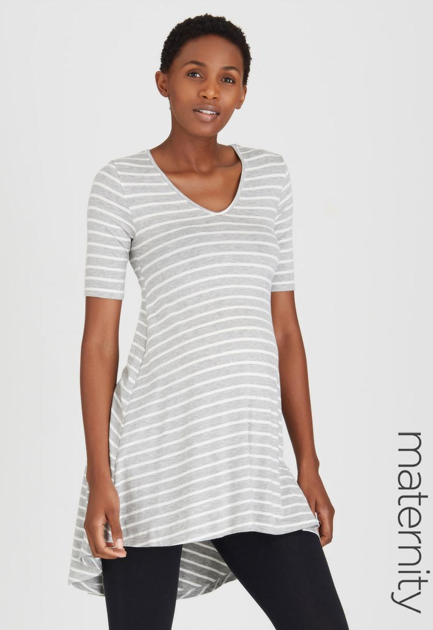 edit Maternity - Longer Length T Grey Melange