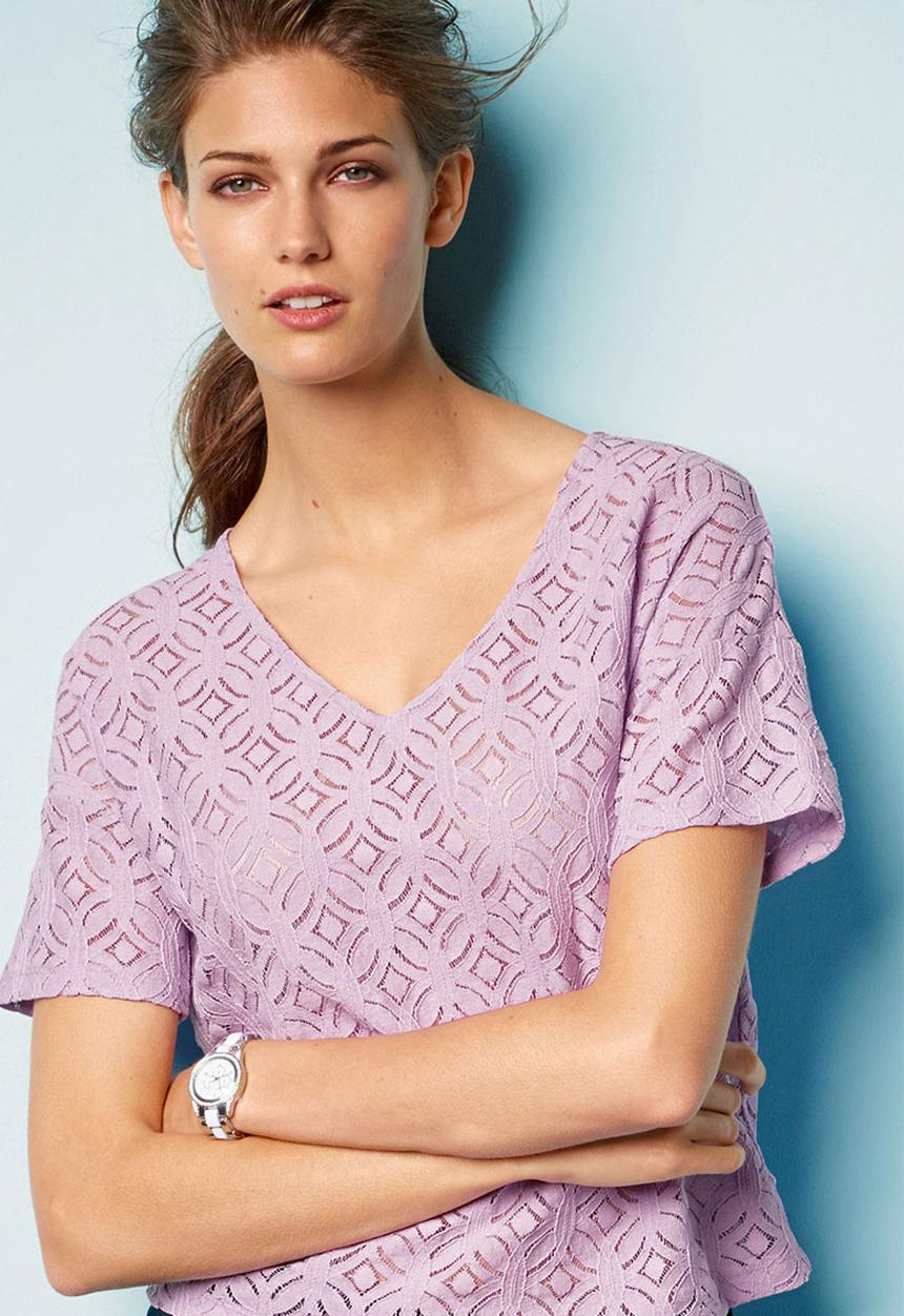 Next - Lace T-shirt Pale Purple Pale Purple