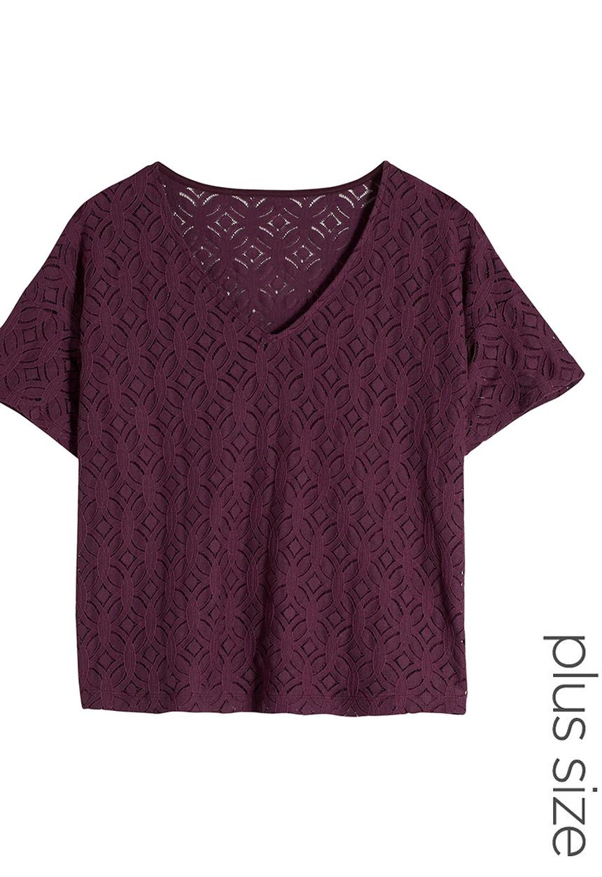 Next - Lace T-shirt Dark Purple Dark Purple