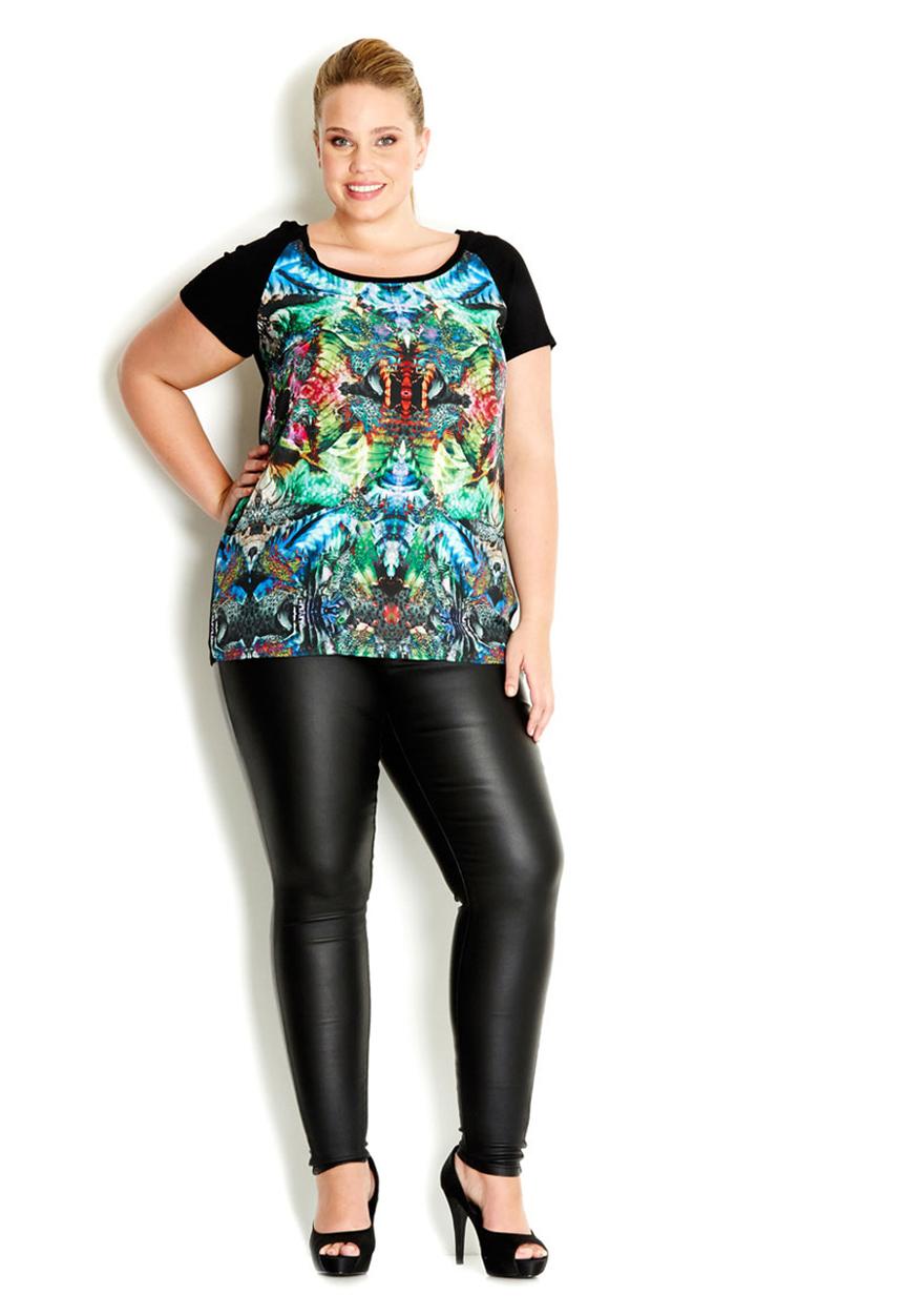 City Chic - Jewel blossom top Green